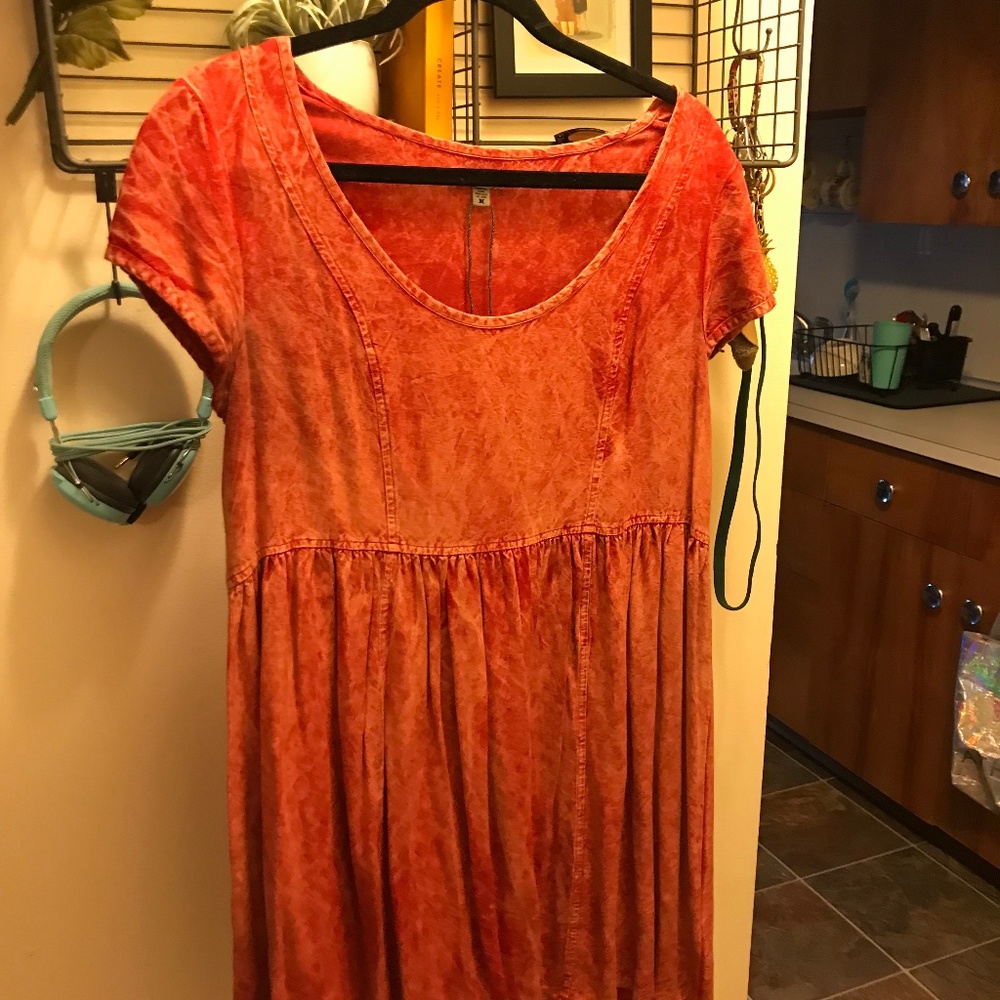 Urban Outfitters Acid Wash Pink Babydoll Dress